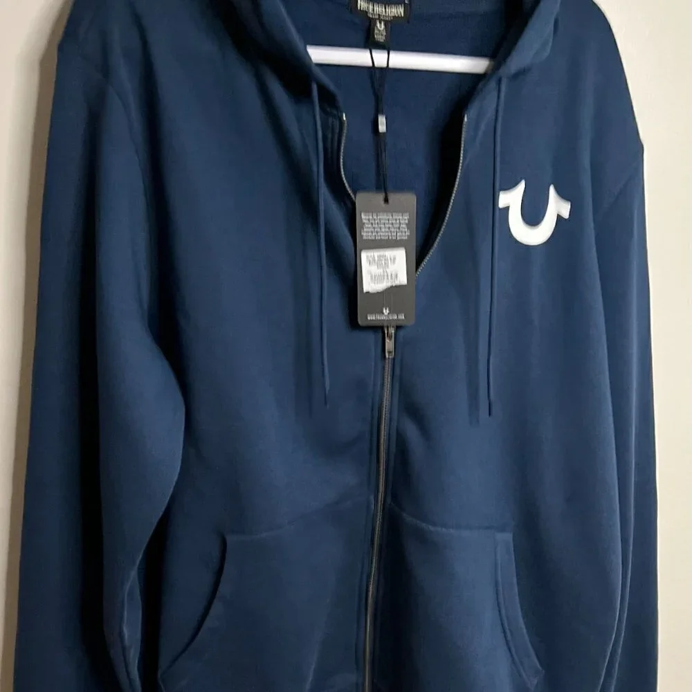 Religion BUDDHA ZIP HOODIE In Navy Blue Size XL
